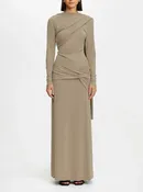 Acler Catherinson Maxi Dress In Oat Latte