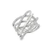 1.1ctw Diamond Crossover Band 18k White Gold