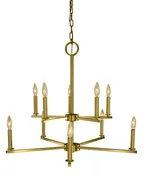 10-Light Bushed Brass Evelyn Dining Chandelier by Framburg