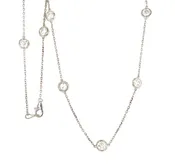 14K White Gold Diamond Necklace