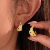 Butter Yellow Polkadot Earrings
