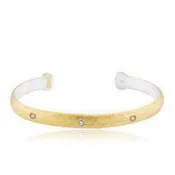 24K/SS Stockholm .11ctw diamond cuff bracelet