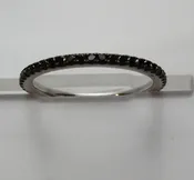 14 Karat White Gold Full Anniversary Ring With 46=0.38Tw Round Black Diamonds