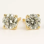 1.0 cctw Lab-Grown Diamond Stud Earrings in 14K Yellow Gold — Cortes