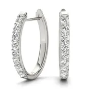 0.48CT Diamond Front-Set Hoop Earrings in 14K White Gold 17.6mm