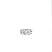 0.8Xcttw 18K White Gold Chain Link Ring Size 6