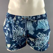 2EROS Size L Blue White & Red Abstract Swim Brief Shorts