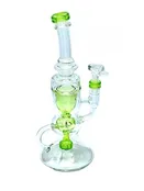 10.5in Colored Waterpipe Recycler W/ Perc &amp; Colored Lip