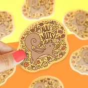 Aww Nuts Squirrel Vinyl Sticker Cute Woodland Decal