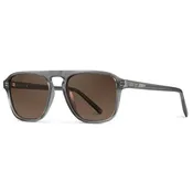 Emerson - Unisex Polarized Aviator Sunglasses: Crystal Graphite Grey / Dark Beige Gradient Lens