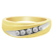 0.10Ct 10K Yellow Gold Mens Diamond Wedding Band Size 10 2.1Dwt