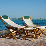 Deluxe Key West Folding Rocker Set of 2 Chairs & 2 Footstools