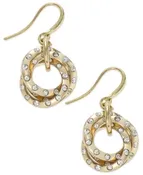 Alfani Gold Tone Crystal Knot Drop Earrings
