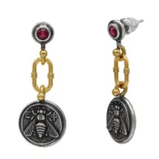 Bee Coin Dangle Earrings