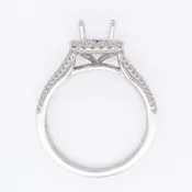 Diamond Cushion Halo Semi-Mount Engagement Ring