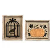 10x13 Reversible Wall Art - Raven & Pumpkin Motif