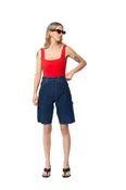 Cut-Off Denim Work Shorts