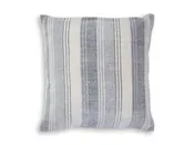 20-Inch Blue Gray and White Striped Pillows — Set of 4