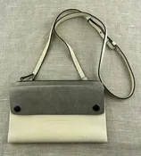 Brunello Cucinelli Cream Mini City Metallic Leather Crossbody Bag