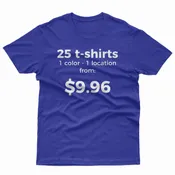 25 Custom Printed T-Shirts – 1 Location