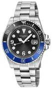 4A512UBN Men's Haurex Italy Barracuda Black/Blue Ceramic Bezel Watch