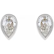 14KW/ 1/10 CTW Diamond/Pear Shaped/Micro Bezel-Set Earrings