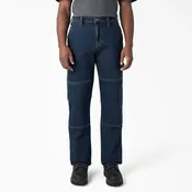 Dickie's FLEX Relaxed Fit Double Knee Jeans- Dark Denim Wash -DU604