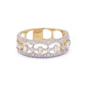14k. Fancy Baguette & Round Diamond Ring