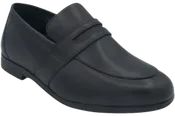 Benelaccio Boys' Leather Moc Toe Buckle Slip-On Shoes - Black