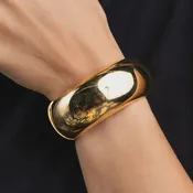 1" Domed Hinged Bracelet / Gold