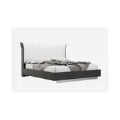 Ariana Bed with Upholstered Headboard, Grey