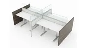 4-Person Open Low 5×2 Cubicle with Height Adjustable Worksurface
