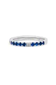 14KW Blue Sapphire and Diamond Eternity Band