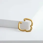 Crest lily ear cuff with diamonds