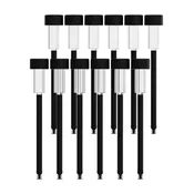 12 Pack Stainless Steel LED Solar Lights, Weather Resistant Outdoor Solar Powered Lights for Pathway, Garden, & Yard