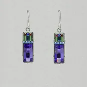 Firefly Architectural Rectangle Shape Earring- Tanzanite