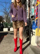 Faux Fur Cheetah Print Skirt