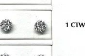 1 .00 Ctw Seven Diamond Cluster Earrings in 14k  WG - 006-00161 — BBS Jewelers