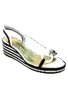 Marilyn's Molia Wedge Clear Black White Confortable Shoe