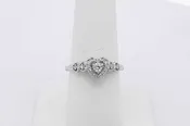 0.04cttw Diamond Heart Shape Ring In 10k White Gold 2 Grams Size 6.75 Eb0626loxsa