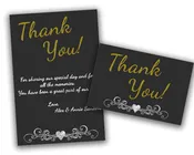 50th Wedding Anniversary Black Thank You Cards