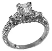 1 1/2ct Emerald Cut Diamond with Accents