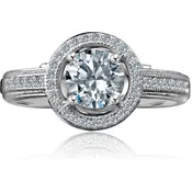 0.75CT Round Diamond Veneer Cubic Zirconia Ring.635R4001