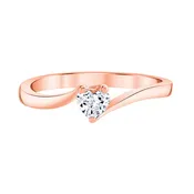 10Kt Rose Gold Bypass Promise Ring With .25ct Heart-Shaped Lab-Grown Diamond