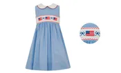 American Flag on Blue Gingham