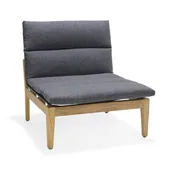 Arno Aluminum & Teak  Solid Wood Grey Side Sofa