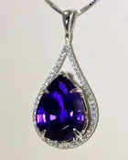Amazing GEM Amethyst &amp; Diamond Pendant