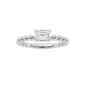 0.5CTW Emerald Shaped Lab Grown Diamond (F/VS) Petite Solitaire Engagement Ring in 14K Gold