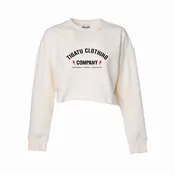 "Bolted" Women's Crop Crewneck Sweatshirt - Bone