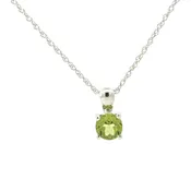 10K White Gold Peridot Pendent